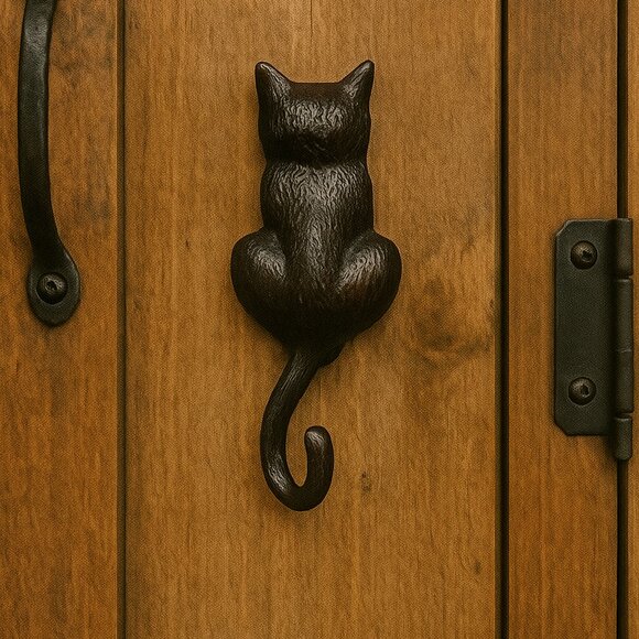 Solid Brass Cat Door knocker. Brand New with hanging hardware - Picture 1 of 8
